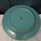Set of 4 Royal Norfolk Dinner Plates Turquoise Teal Blue Scrolls Rim 10.5"
