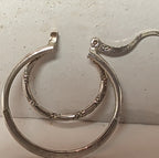 Double Hoop 925 Sterling Silver Textured Y2K