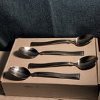 Set of 4 Hampton Silversmiths PORTFOLIO Glossy Spoons | 18/0 Stainless 208