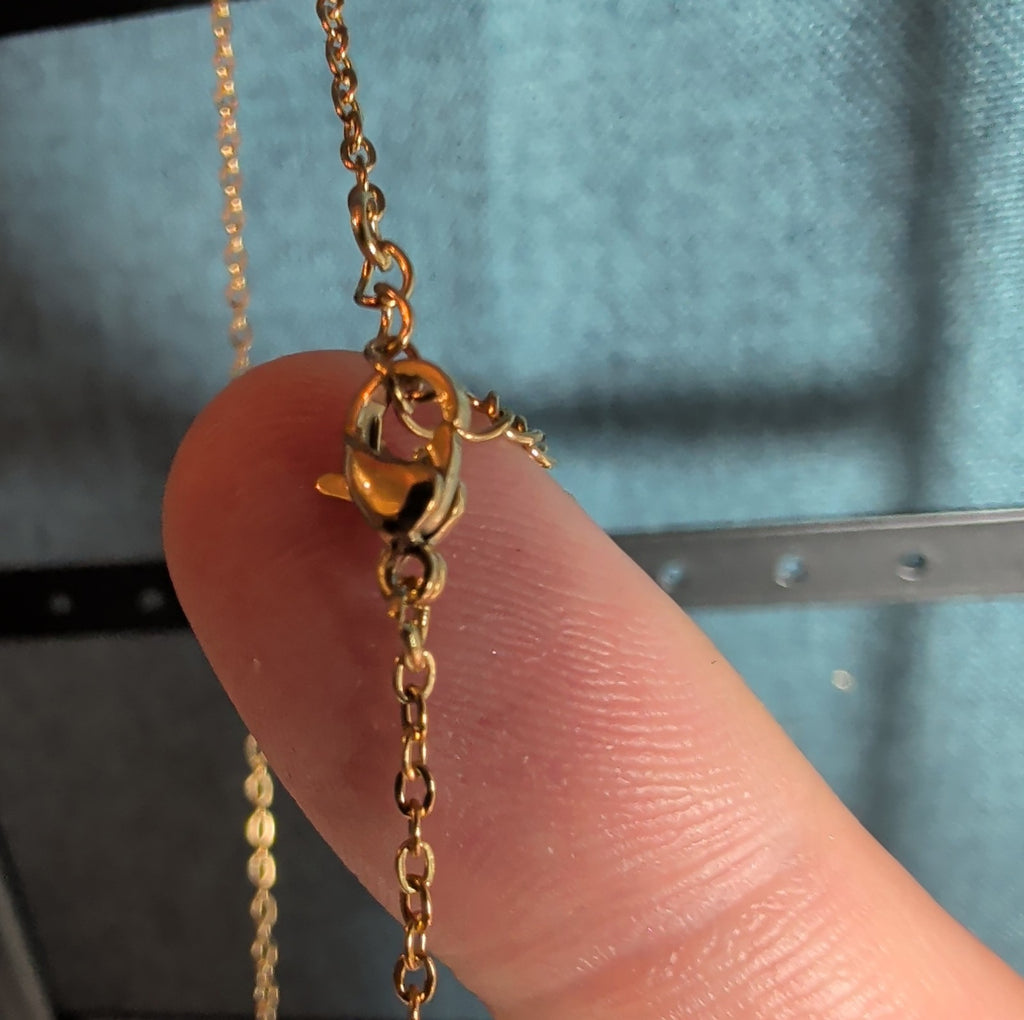 Tiny Cross Necklace 9mm Gold Tone Dainty Minimalist