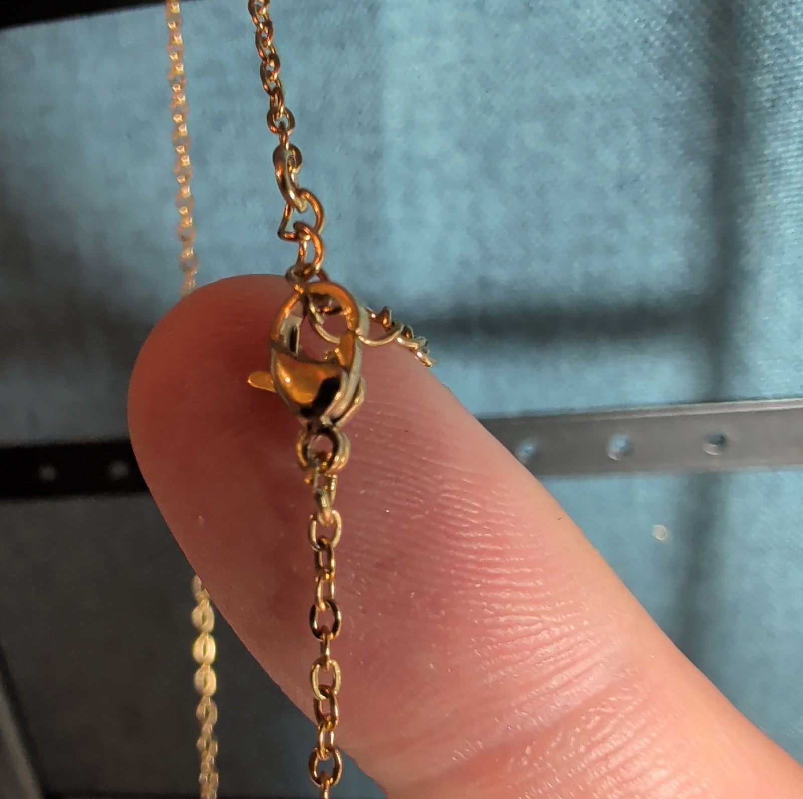 Tiny Cross Necklace 9mm Gold Tone Dainty Minimalist