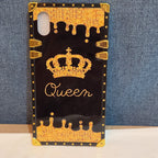 Boutique Samsung Galaxy Queen Crown Gold Square Case Shockproof