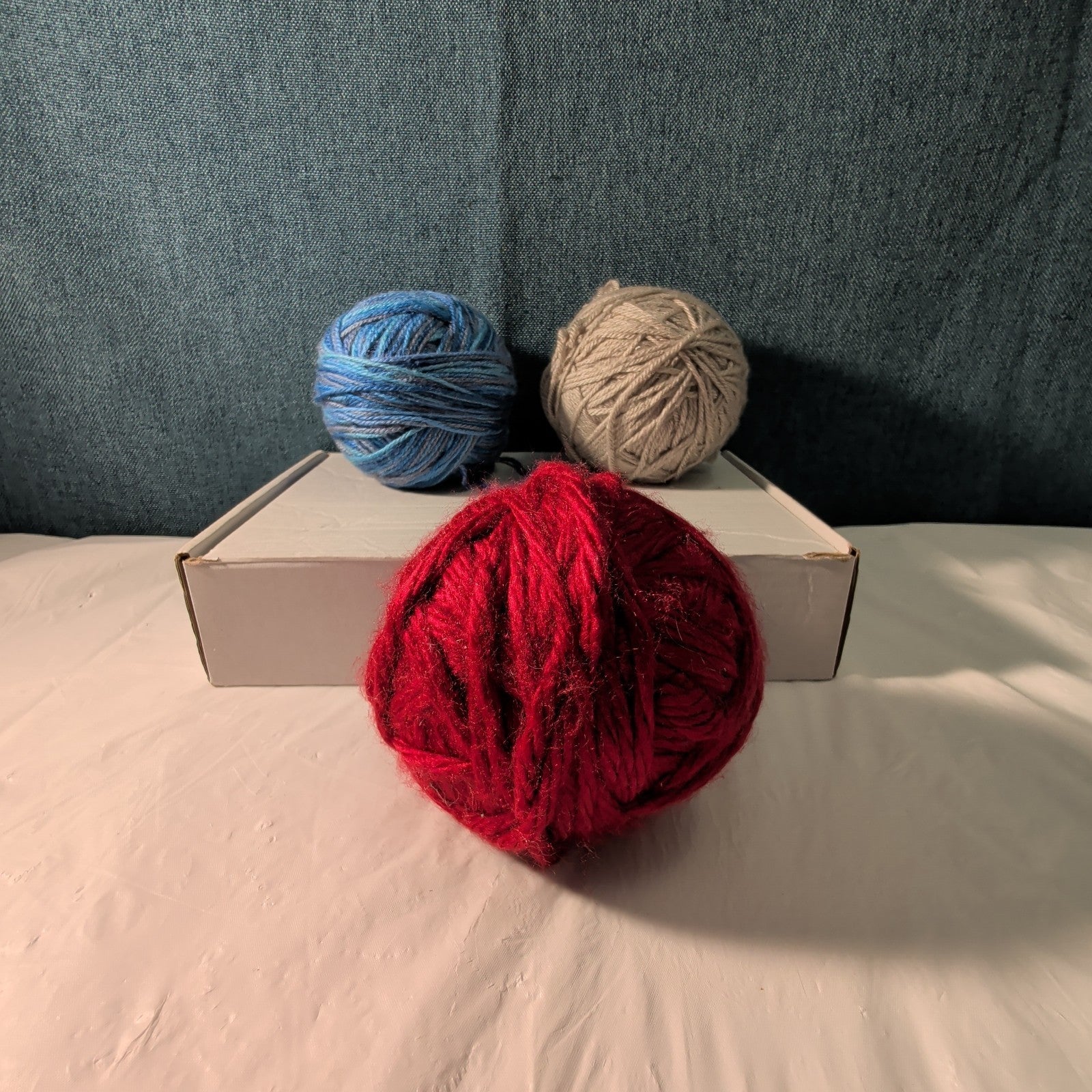 Assorted Yarn Lot 10oz Mixed Red Blue Variegated Grey Partial Skeins Knitting