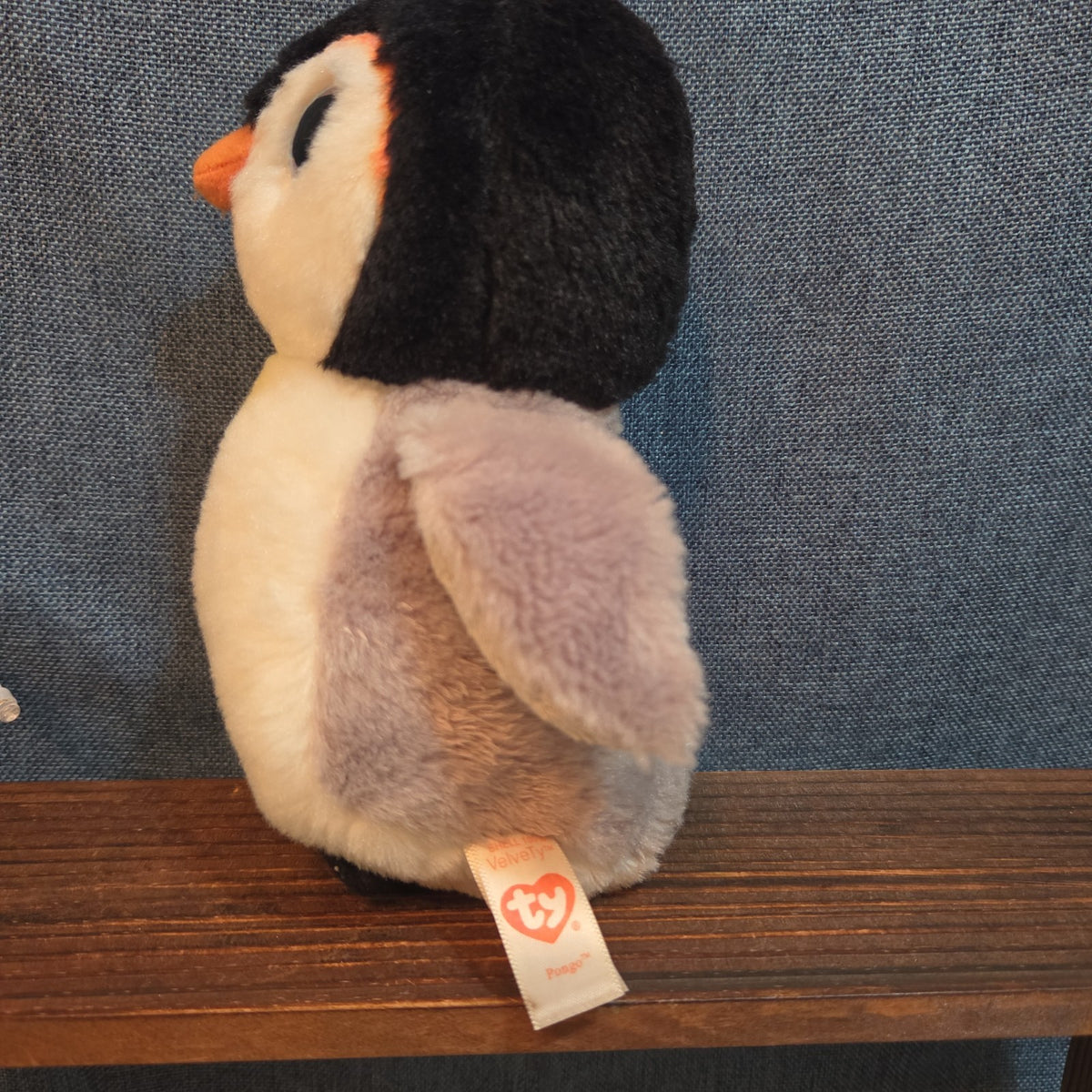 Ty Pongo Penguin Plush Beanie 6" Big Blue Eyes Y2K