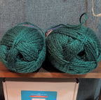 Herrschners Afghan Yarn 2 Ply Deep Teal Acrylic 2 Skein Lot