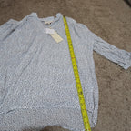Grand & Greene Blouse Womens XL Speckled Print V-Neck Long Sleeve NWT Shirt