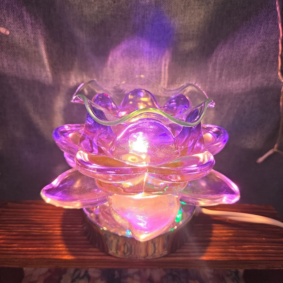 Flower Touch Lamp Glass Oil Warmer Multicolor