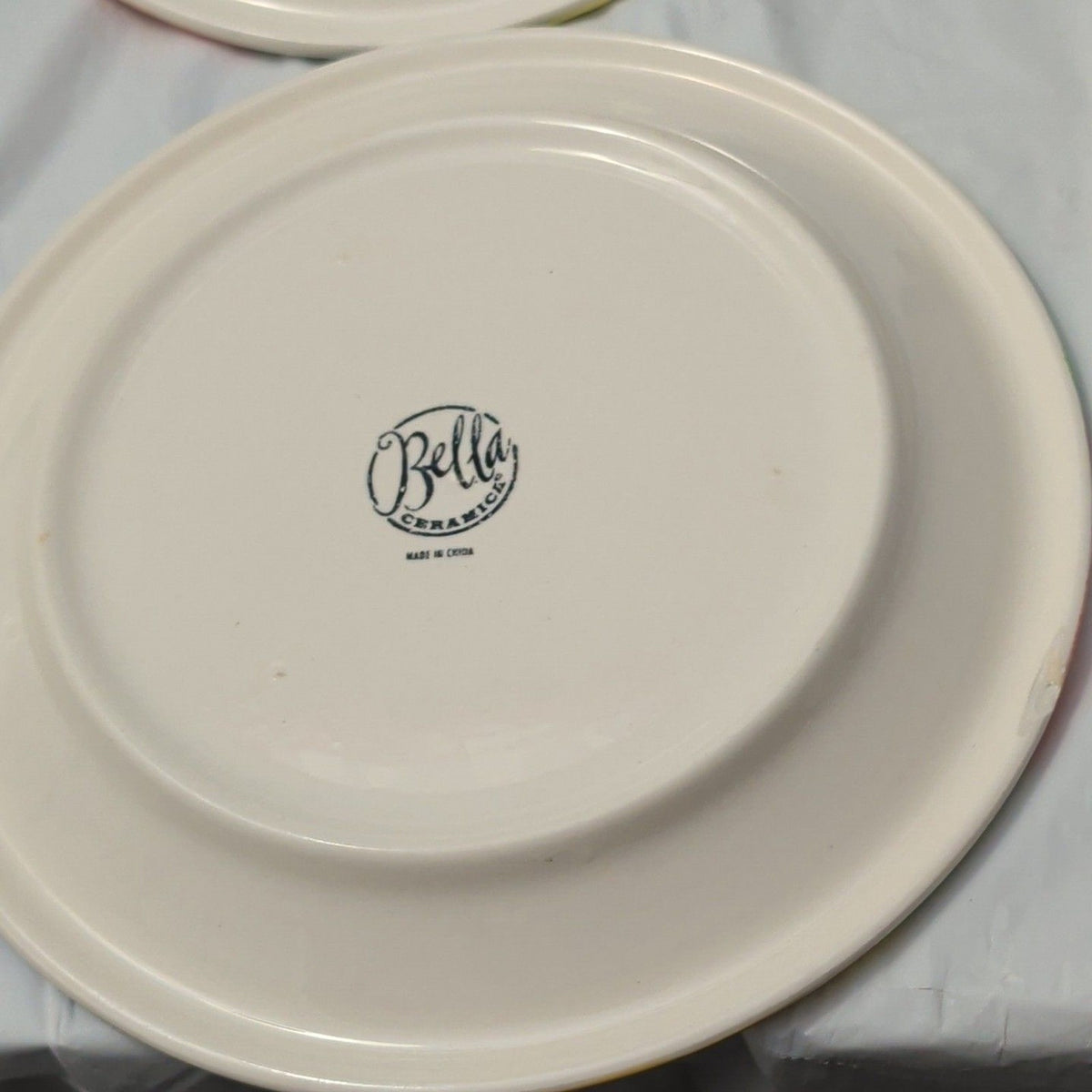 Bella Ceramica Alfresco Fruit Dinner Plates 10 in Hand Painted Set of 7