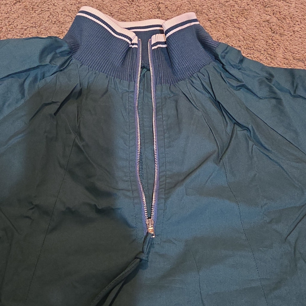 1/4 Zip Pullover Green Jacket Retro Slouchy Size S Casual Windbreaker