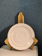 Home Essentials China Saucer Plate White with Gold Rim Individual Replacement