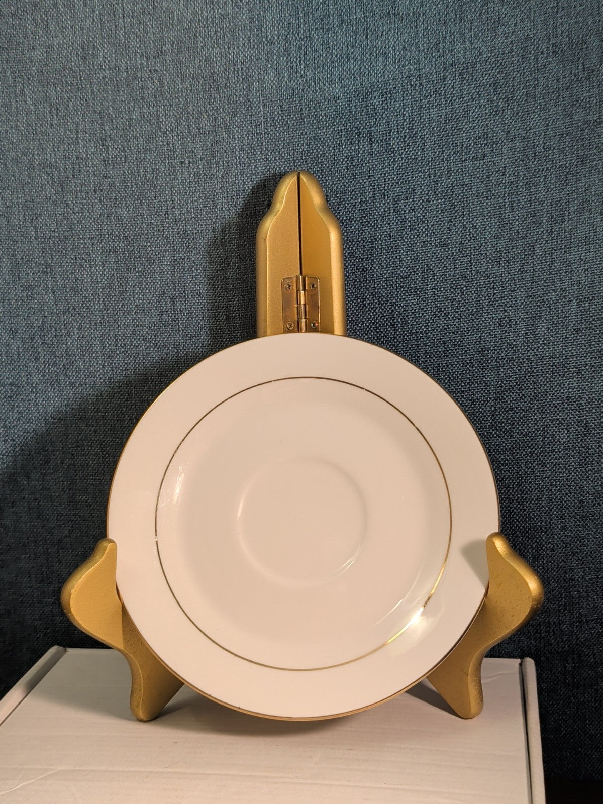 Home Essentials China Saucer Plate White with Gold Rim Individual Replacement