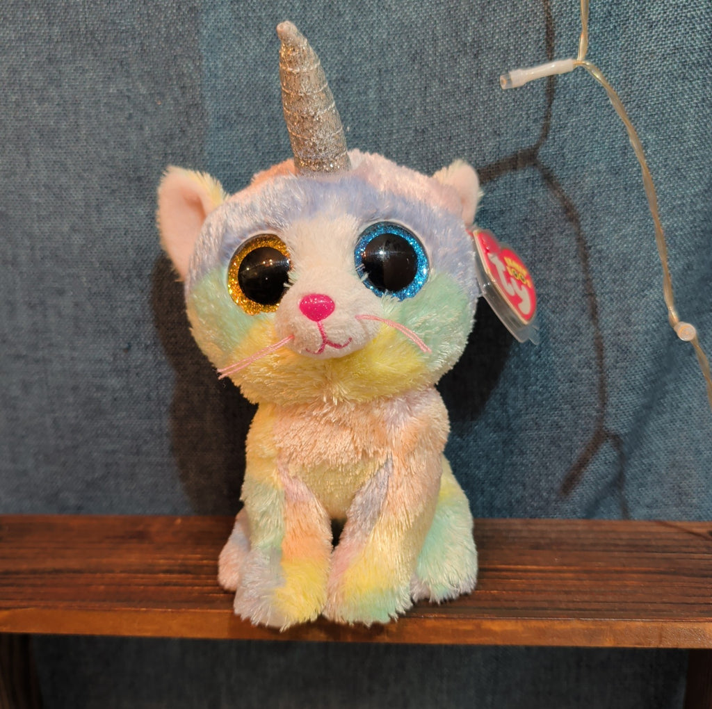 Ty Beanie Boos Heather Uni-Kitty 6" Plush Pastel Rainbow