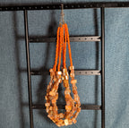 Multi Strand Orange Shell Bead Necklace 23" Boho Beach
