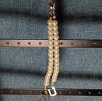 Faux Pearl Purse Charm Gold Silver Tone Letter U