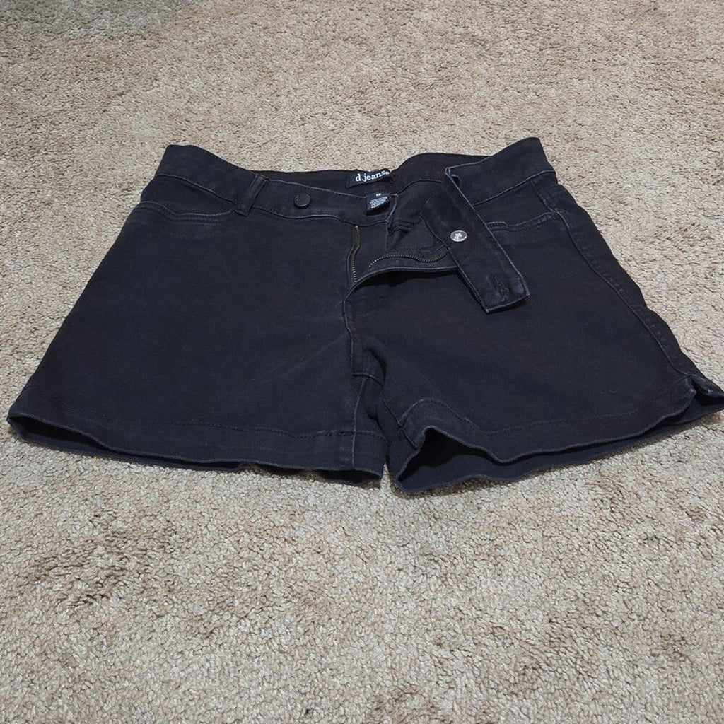 d.jeans High Waist Shorts Black Repreve Stretch Denim Modern Preowned Size 12