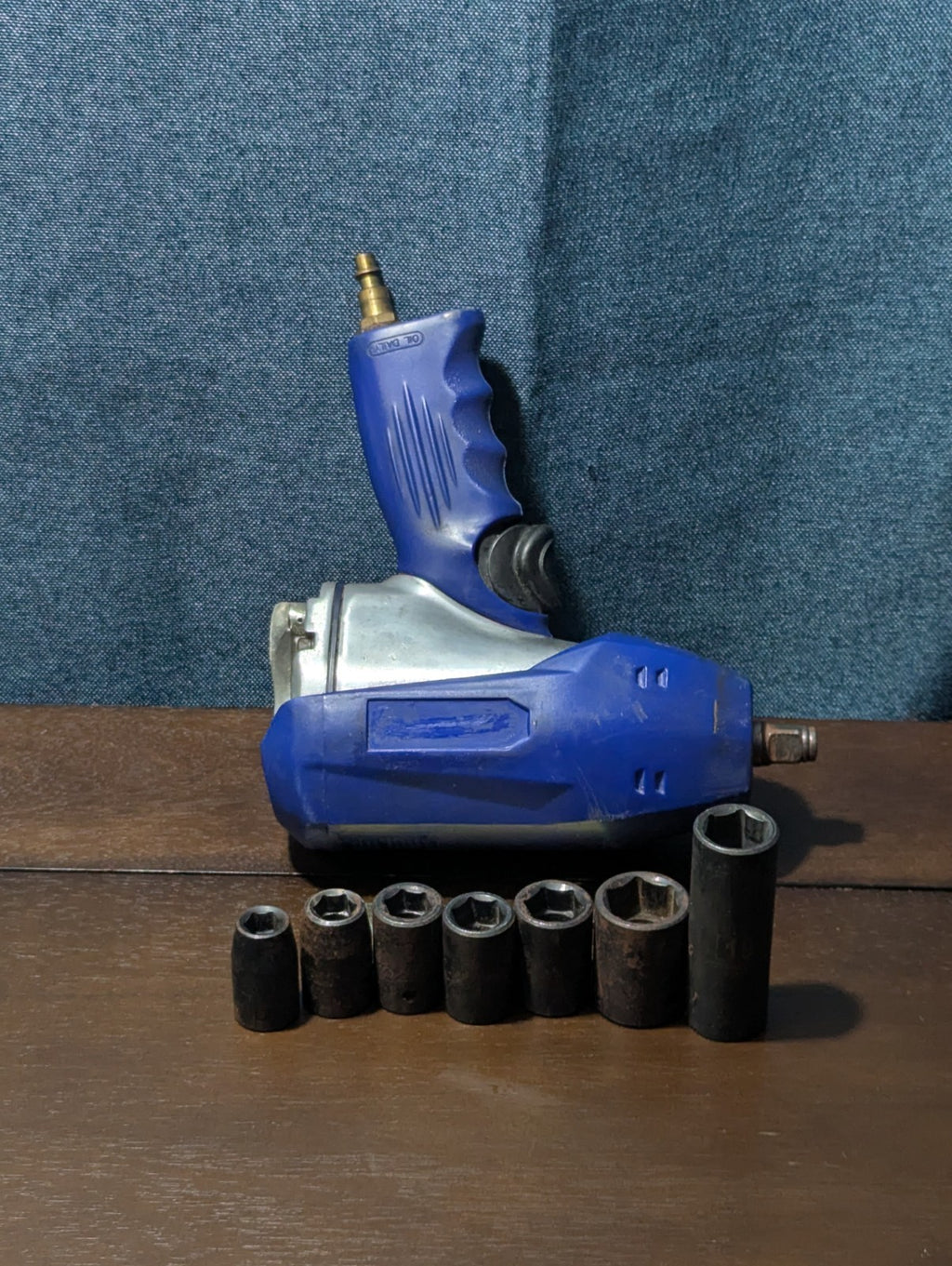 Kobalt 1/2" Air Impact Wrench + 7 Socket Set | Pneumatic Twin Hammer Tool LGA-15