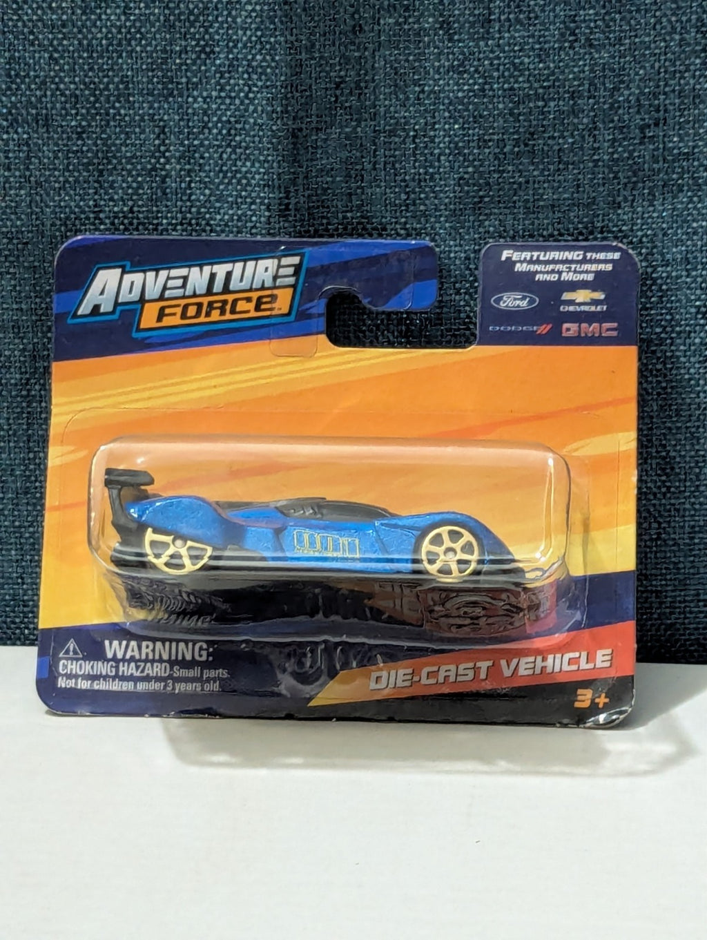 Adventure Force Blue Race Car | Maisto Fresh Metal Diecast | GT Racer Gold Wheel