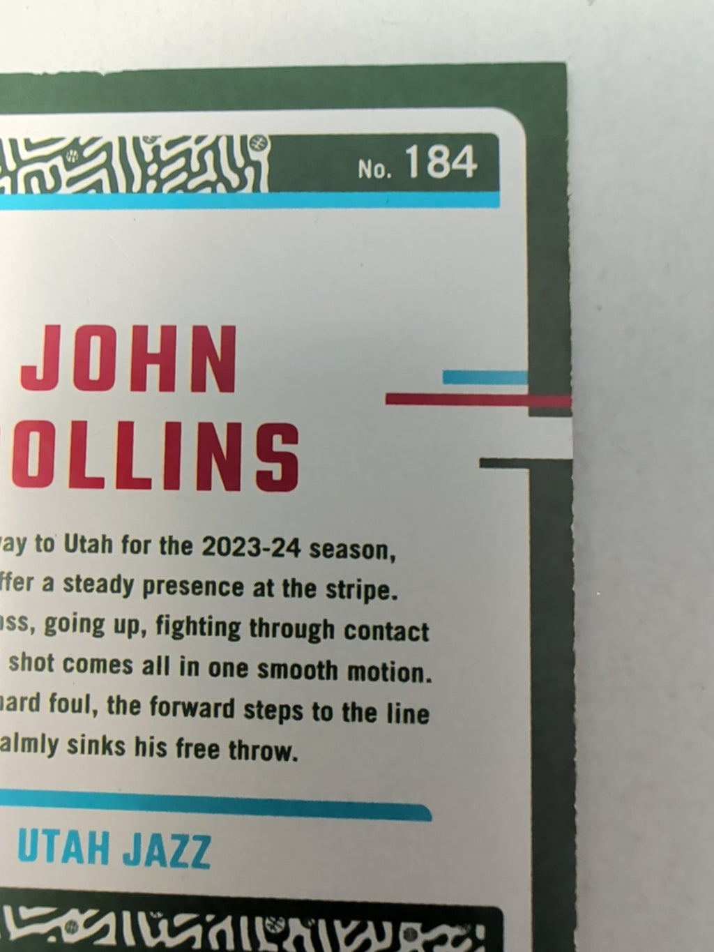 2023-24 Donruss John Collins #184 Green Holo Laser Parallel Utah Jazz