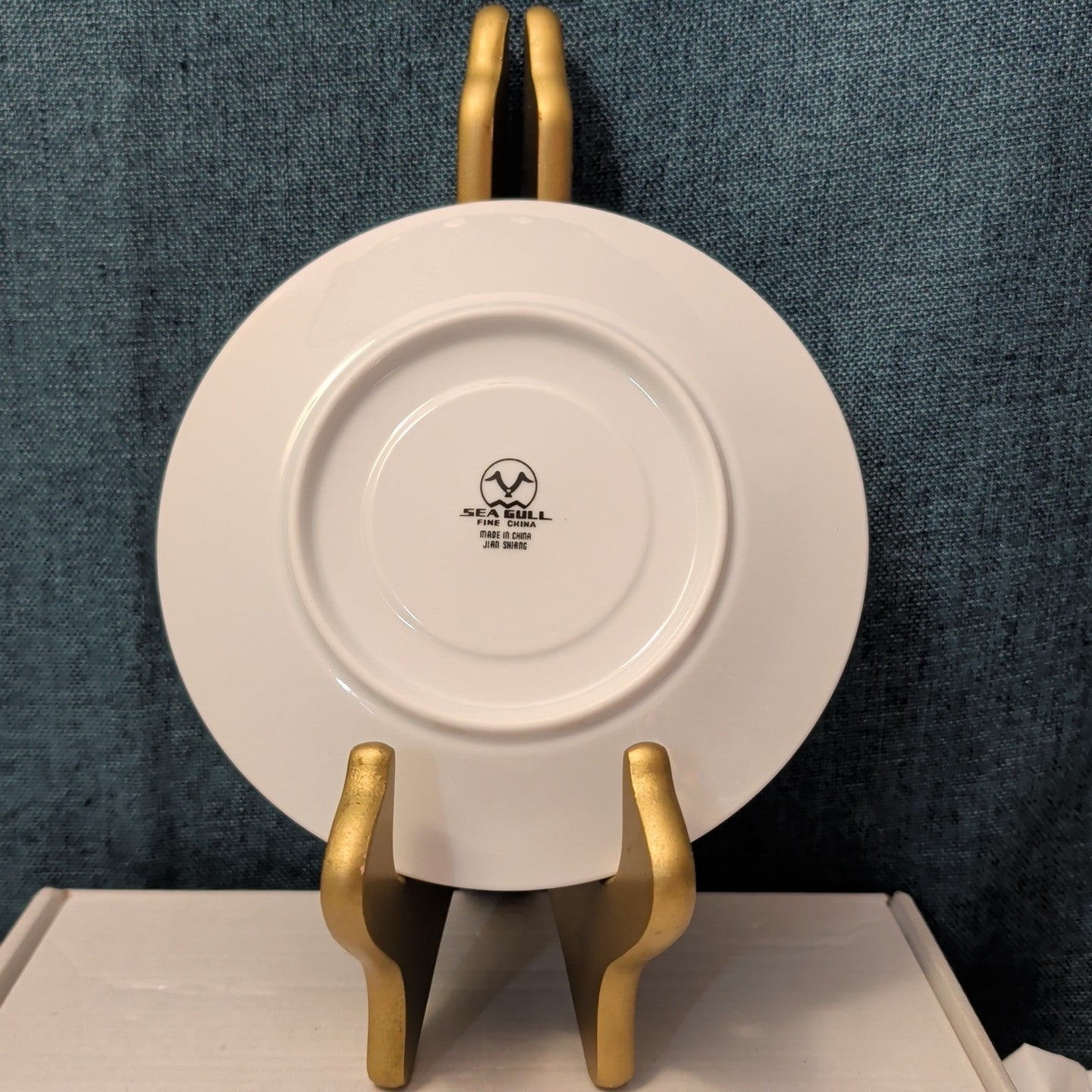Set of 4 Sea Gull Fine China Saucers 6" | Jian Shang Gold Trim | Replacement