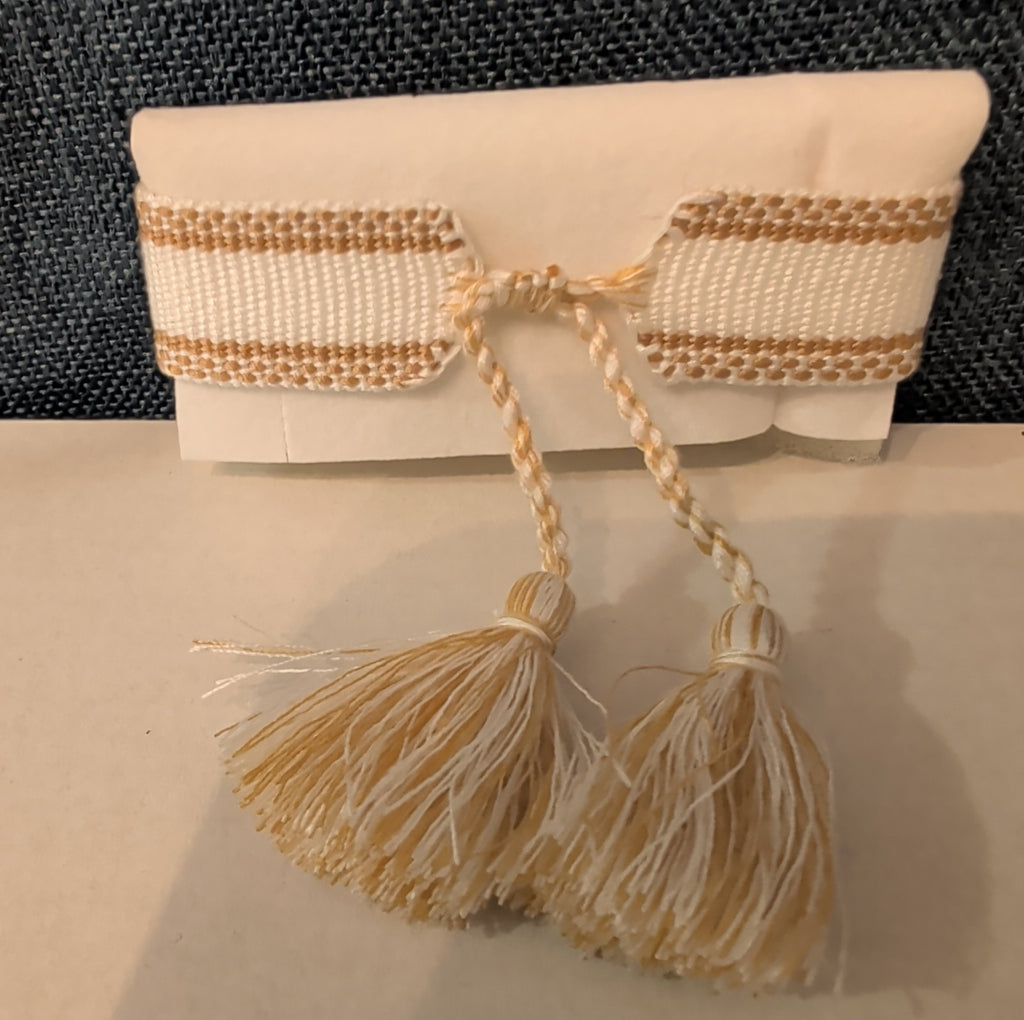 Coresky J'Adore Embroidered Woven Tassel Bracelet Gold Boho NIB