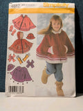 Simplicity 4812 Child's Poncho Hat Mittens Pattern Sz 3-8 | UNCUT |Cozy Fleece