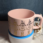 Holly & Joy Nutcracker Pink Ceramic Mug Holiday NWT