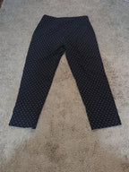Zac & Rachel Pants 12 Black White Polka Dot Pull On Stretch