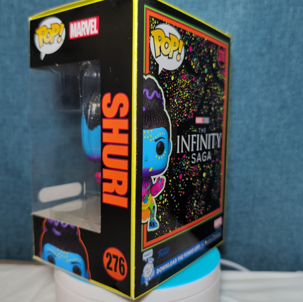 Funko Pop Marvel Shuri Blacklight Target Exclusive #276 in Box with Protector