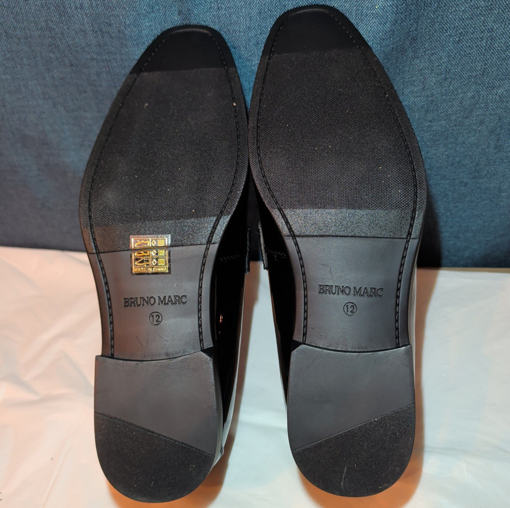 Bruno Marc Men Loafers Size 12 Tuxedo Velvet Patent Black Dress Shoes Slip On
