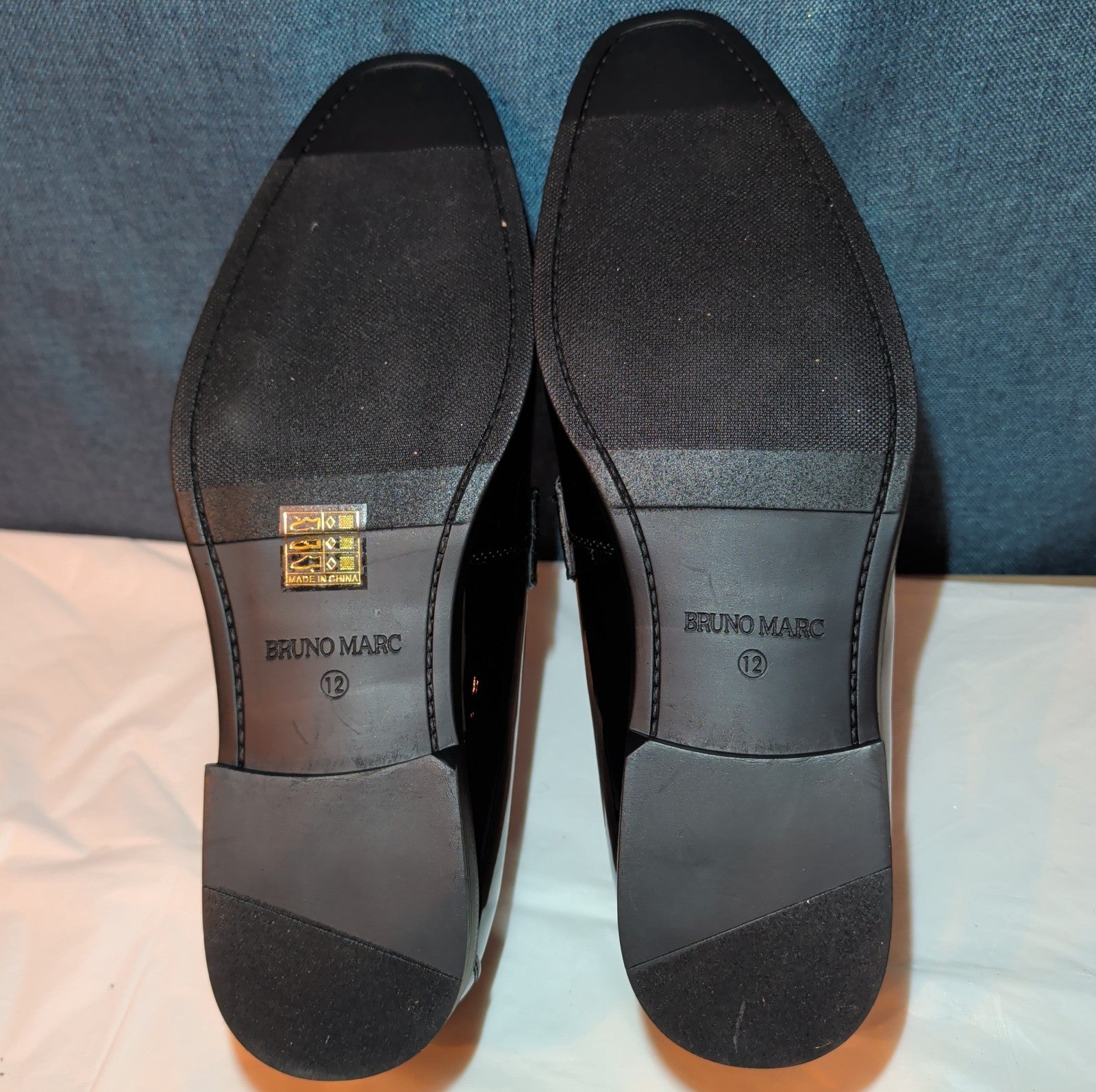 Bruno Marc Men Loafers Size 12 Tuxedo Velvet Patent Black Dress Shoes Slip On