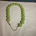 Chunky Bead Necklace Marbled Green Acrylic Retro Y2K PreOwned