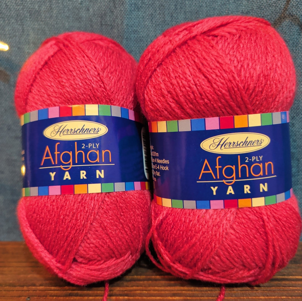 Herrschners Afghan Yarn Lot 2 Skeins 2 Ply  Grapefruit Acrylic 220 Yards Each
