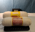 Vintage Care-Free Yarn 4-Ply Worsted Off White Lot 2 Skeins 18oz Total NOS Orlon
