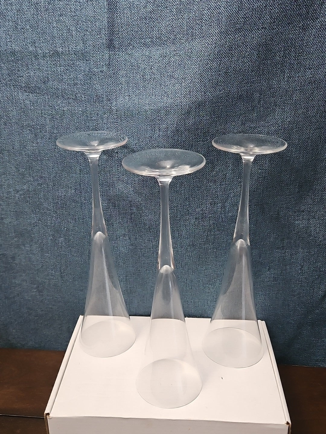 Set of 3 Tall Champagne Flutes | 9.5" Trumpet Shape | Elegant Clear Glass