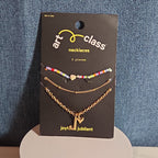 Target Art Class Initial J Necklace Set 3Pk Gold Tone Beaded