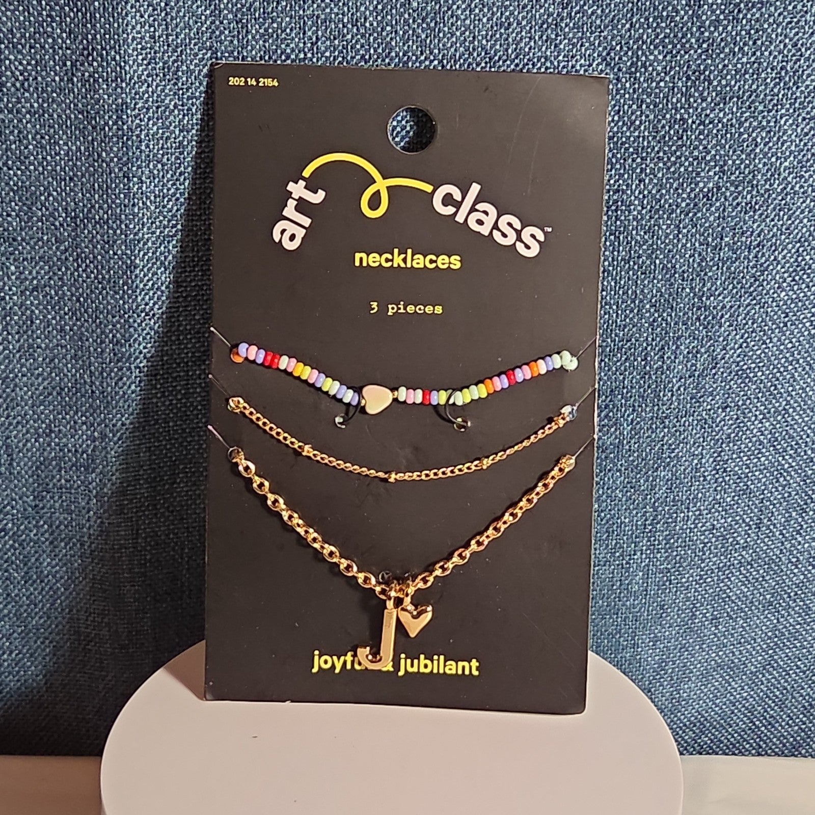 Target Art Class Initial J Necklace Set 3Pk Gold Tone Beaded