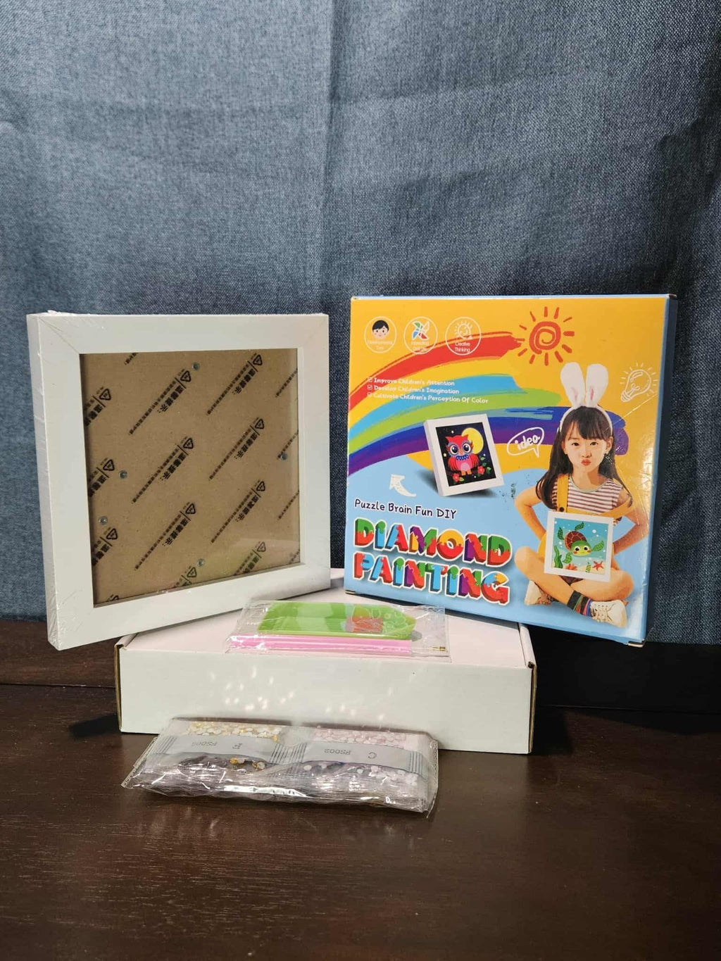 DIY Diamond Art Kit for Kids | Llama Design with White Frame | Puzzle Brain Fun 