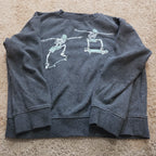 Old Navy Skateboard Skeleton Sweatshirt Boys L Grey Fleece Crewneck Preowned