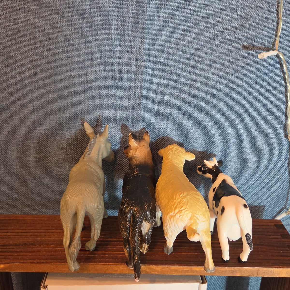 Plastic Animal Figure Lot 4 Farm Cow Sheep Dog Donkey