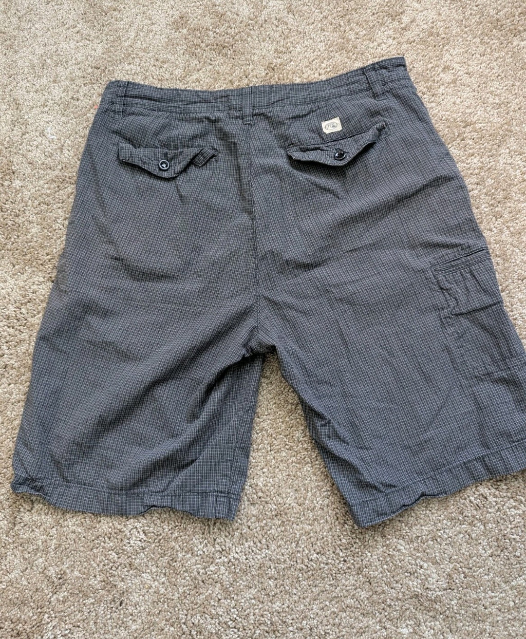 Quiksilver Edition Mens Shorts 34 Gray Micro Check Bermuda Walk Flat Front VTG