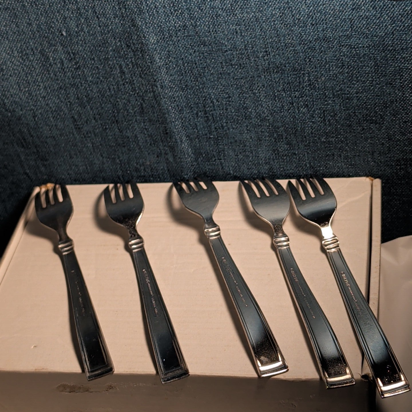 Set of 5 Hampton Silversmiths PORTFOLIO Glossy Forks | 18/0 Stainless 208