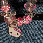 Hello Kitty Charm Bracelet Pink Rhinestone Y2K Kawaii