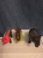 Dinosaur Toy Figures Lot of 3 Triceratops Stegosaurus Vintage Plastic Toy