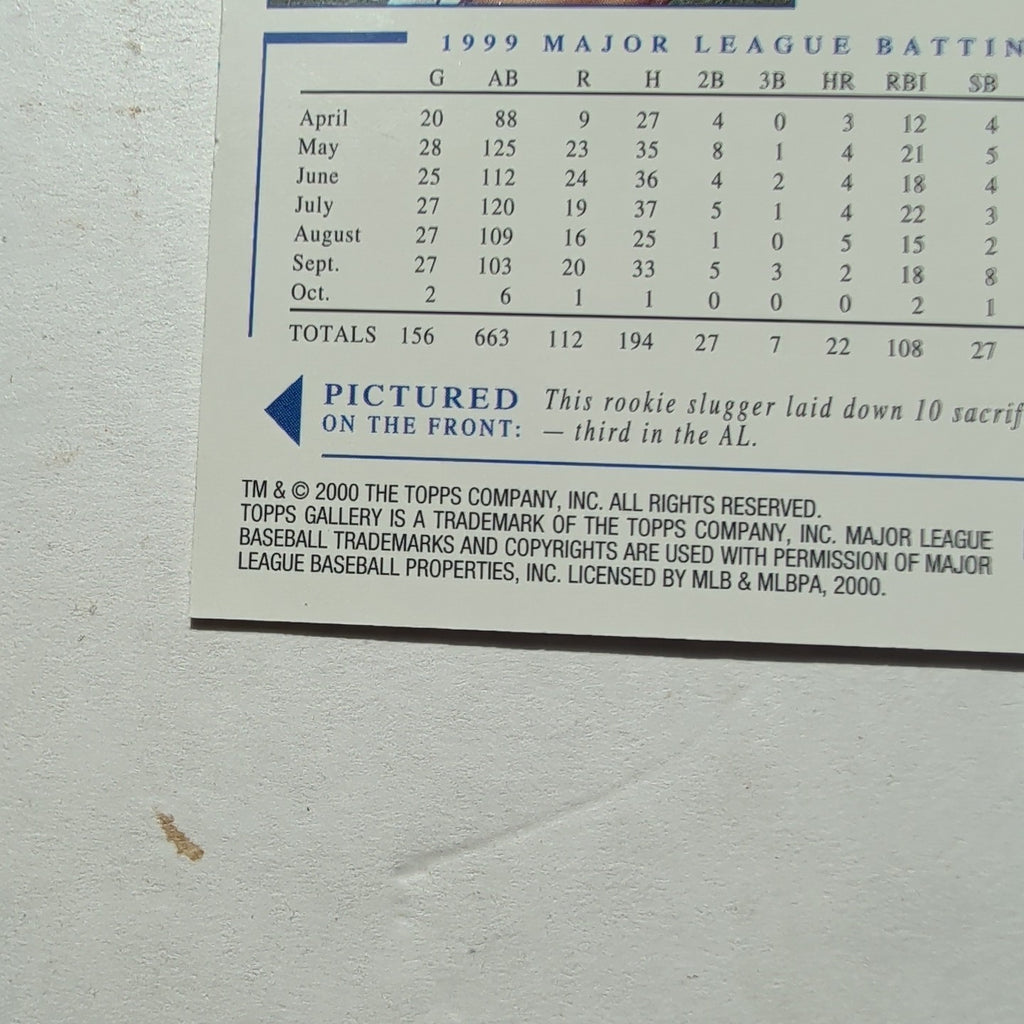 2000 Topps Gallery Carlos Beltran #7 Royals Canvas 1999 ROY HOF Vibe