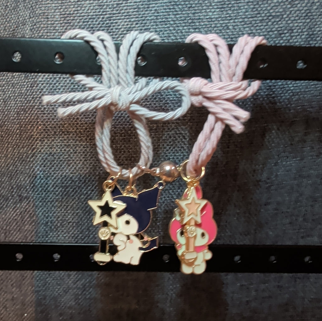 Kuromi My Melody Magnetic Friendship Bracelet Set Enamel Kawaii Y2K  OS