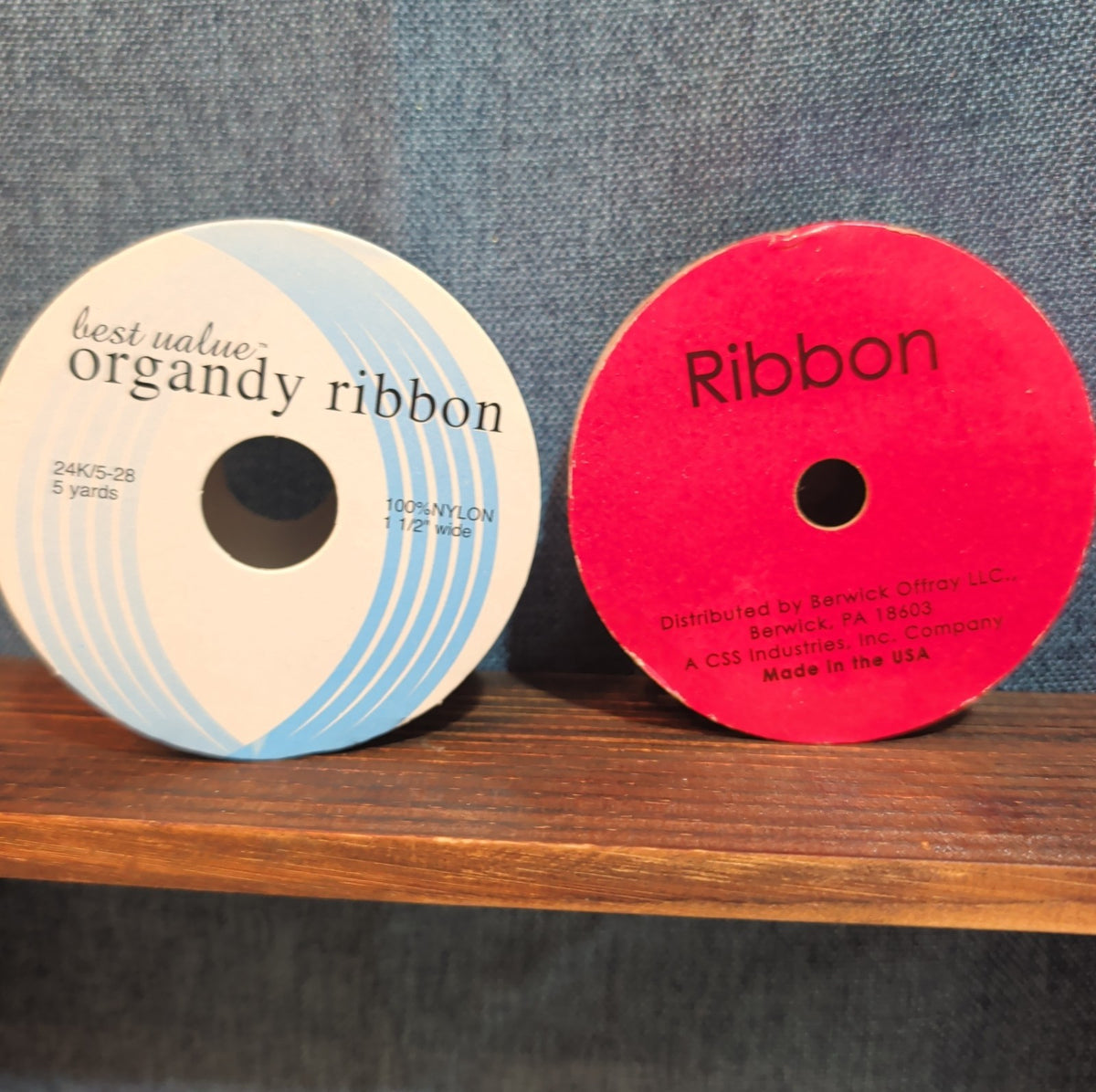 Offray Ribbon Lot 2 Pink Organdy Metallic Magenta Craft Destash