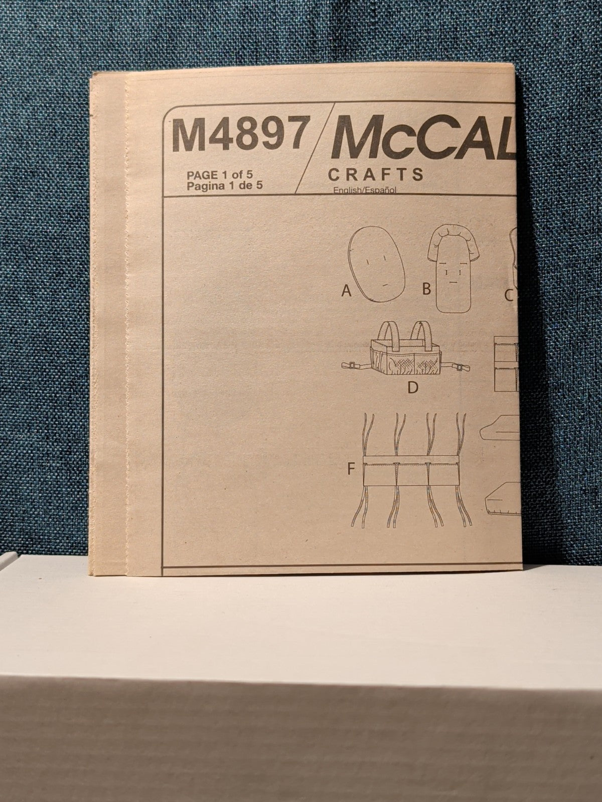 McCall's M4897 Nursery Decor Pattern 2005 Crib Organizer Diaper Stacker UNCUT