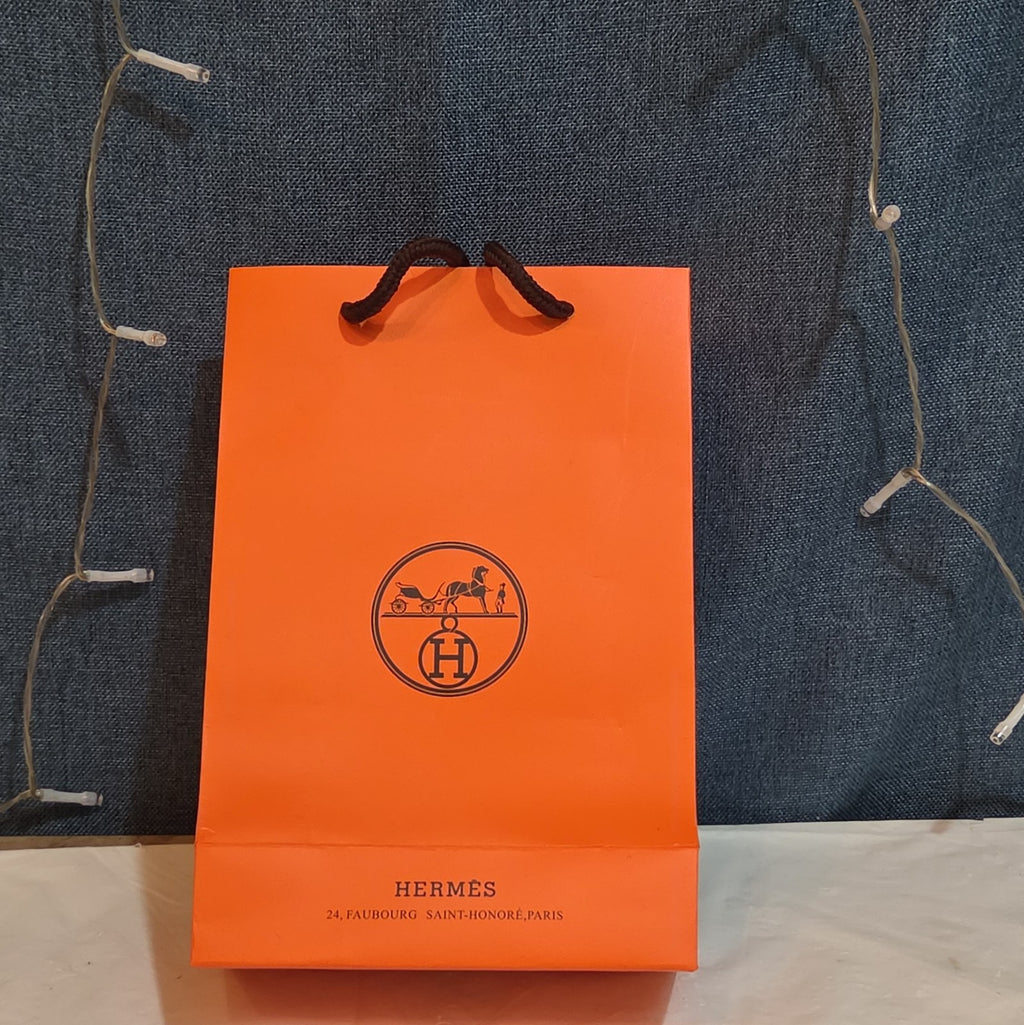 Hermes Small Orange Shopping Bag Authentic Paper Gift Tote Luxury Decor