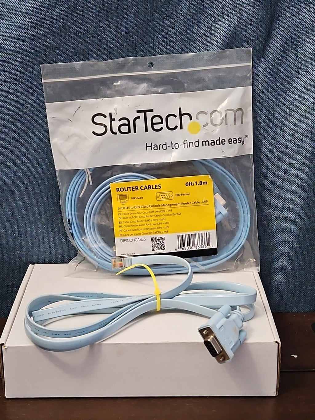 StarTech Cisco Console Cable 6ft | DB9 to RJ45 Management Router Switch | Blue