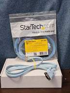 StarTech Cisco Console Cable 6ft | DB9 to RJ45 Management Router Switch | Blue